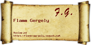 Flamm Gergely névjegykártya